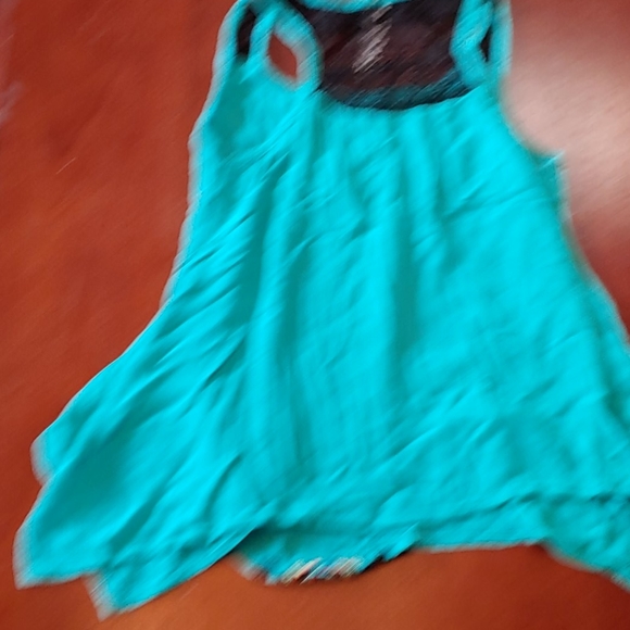 Childs M Teal Boho Indian Print tank top - Picture 4 of 5